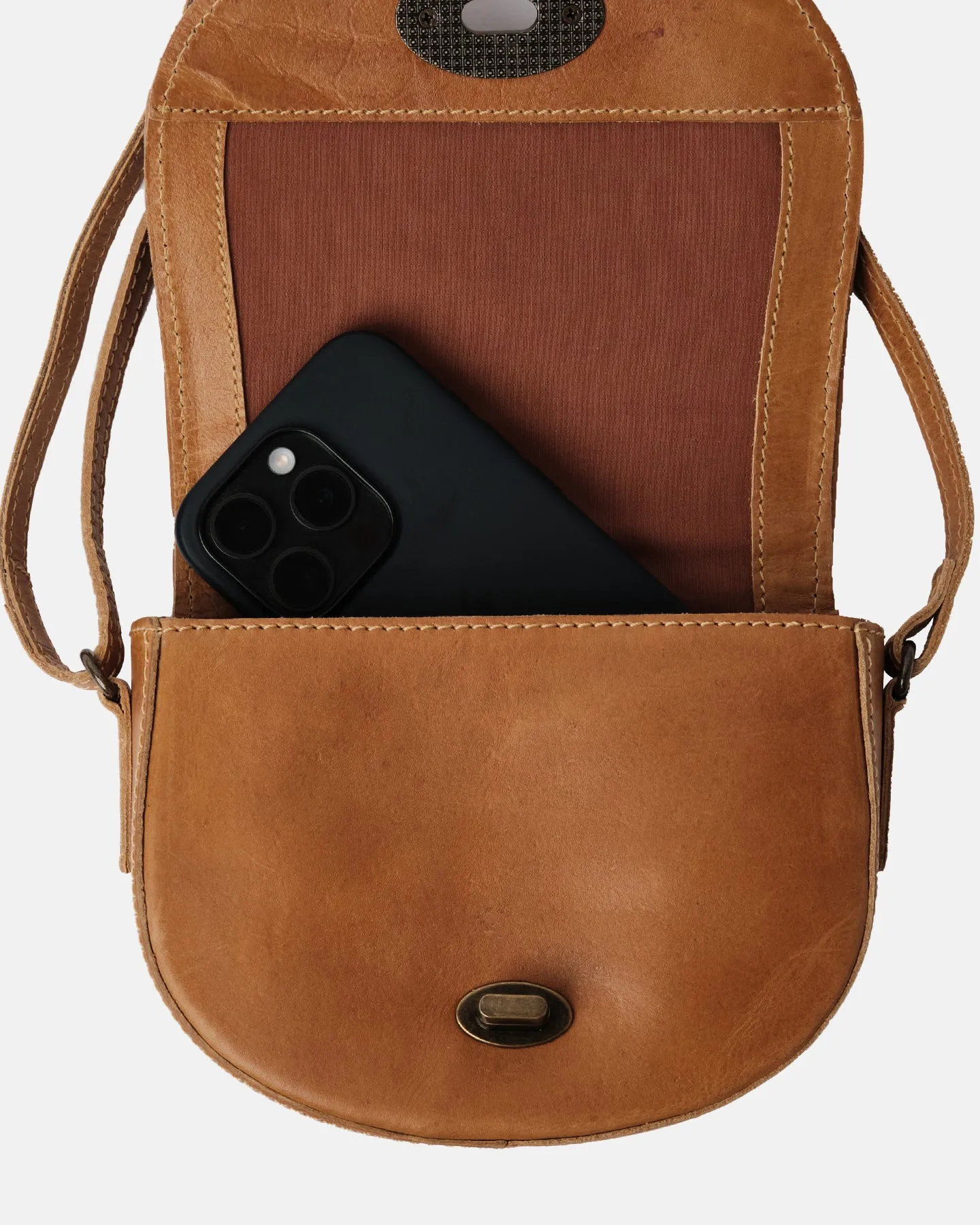 Milan Halfmoon Woven Bag | Tan