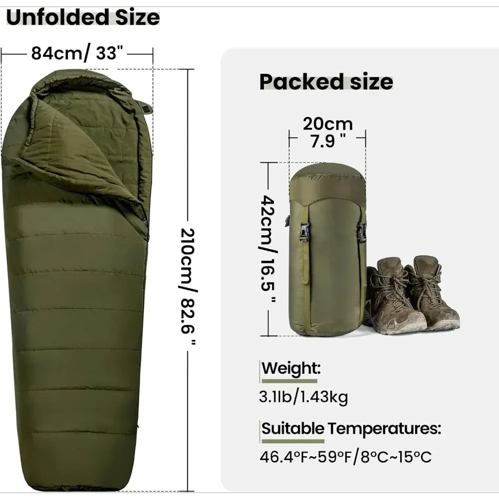 Mummy Sleeping Bag for Camping Hiking Backpacking, Sleeping Bags, Survival Gear Outdoor Camping Cotton Winter Warm Sleeping Bags