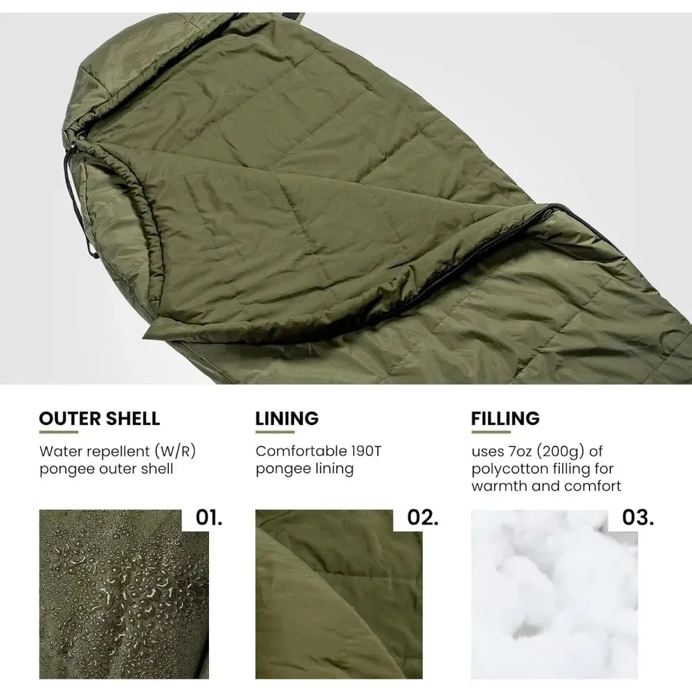 Mummy Sleeping Bag for Camping Hiking Backpacking, Sleeping Bags, Survival Gear Outdoor Camping Cotton Winter Warm Sleeping Bags