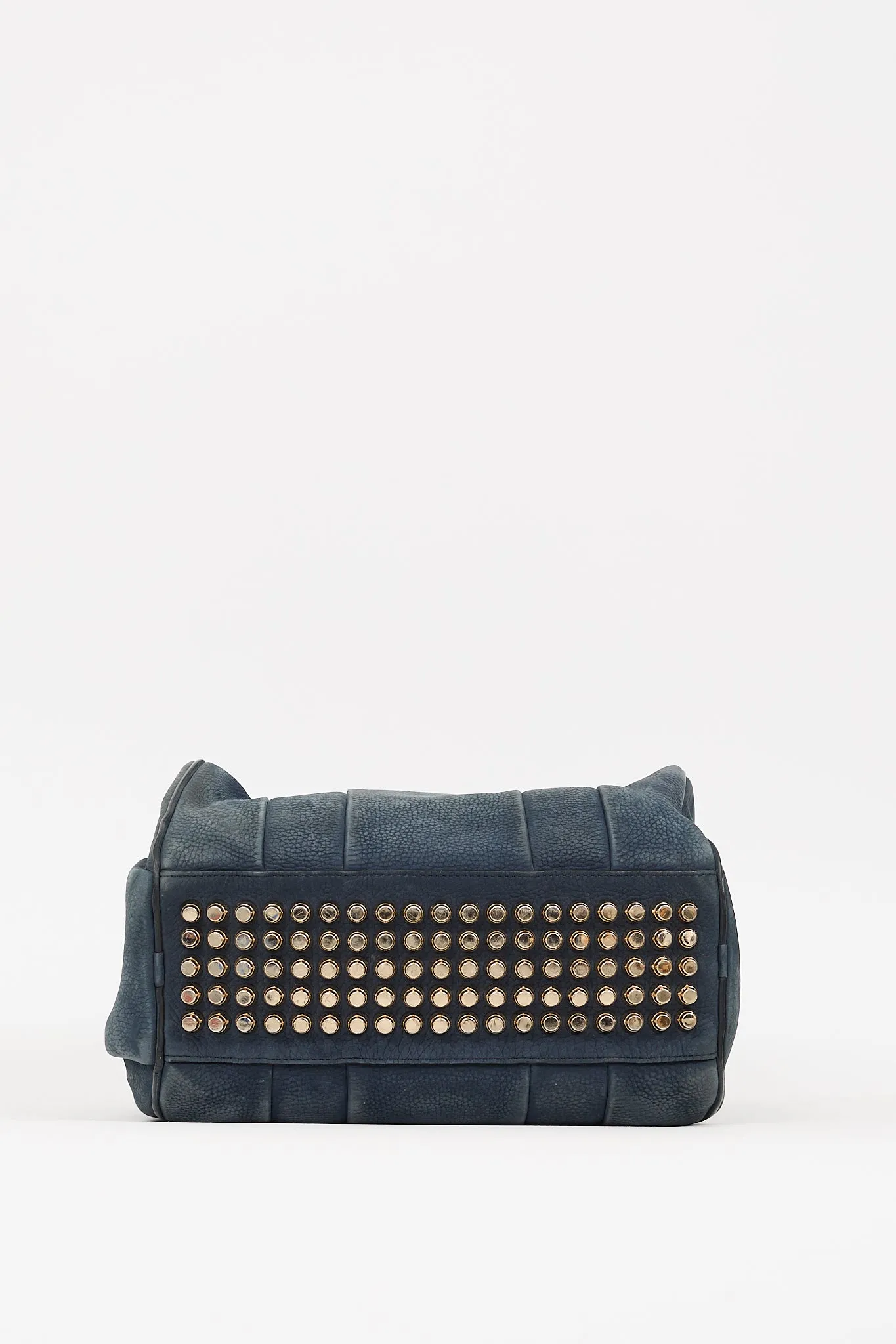 Navy Leather Rocco Studded Bag