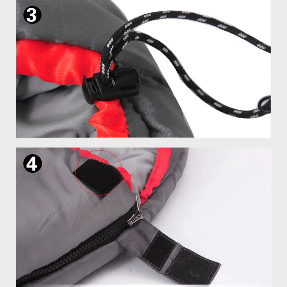 Outdoor Camping Envelope Sleeping Bag Thermal Tent Hiking Winter Single 0°C - red