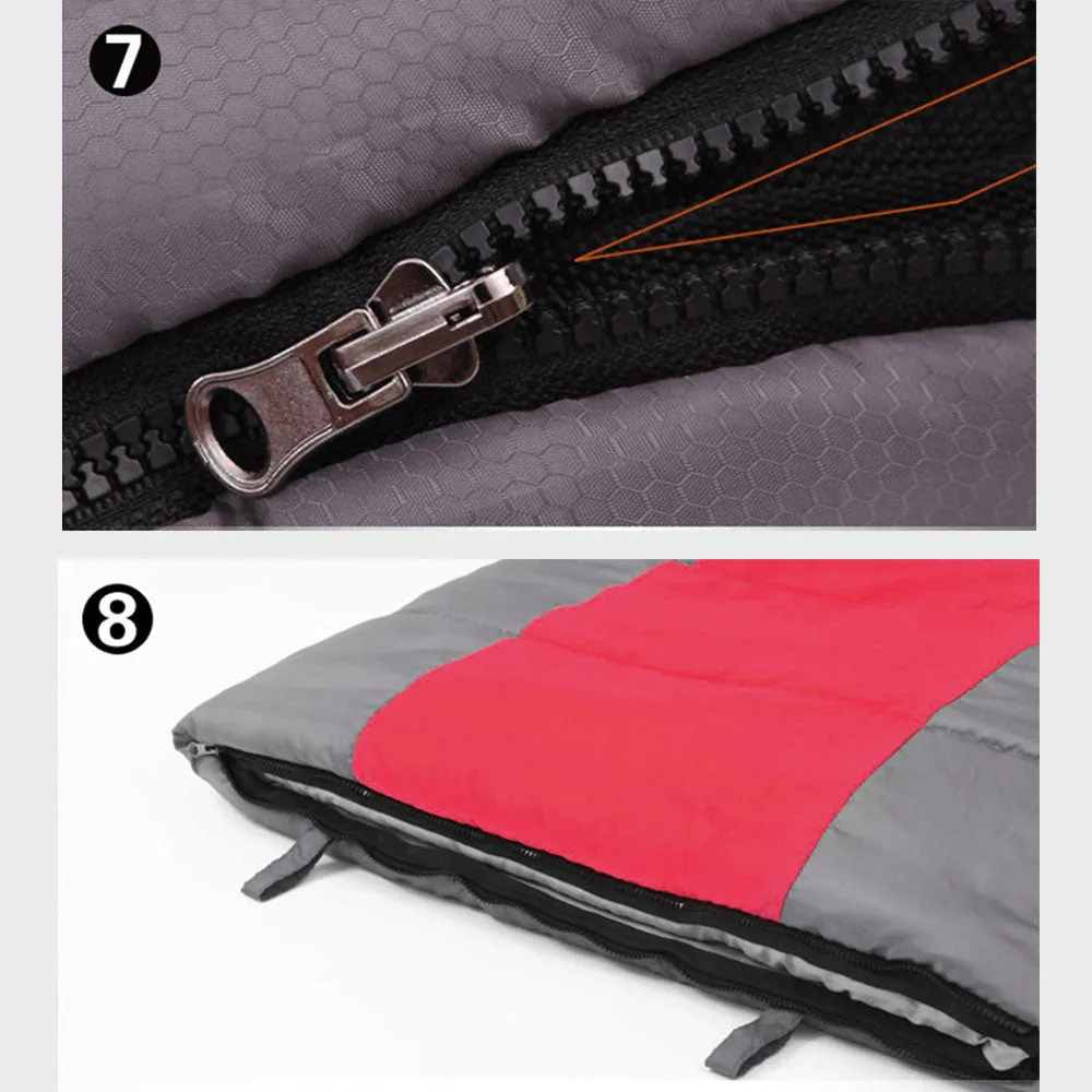 Outdoor Camping Envelope Sleeping Bag Thermal Tent Hiking Winter Single 0°C - red