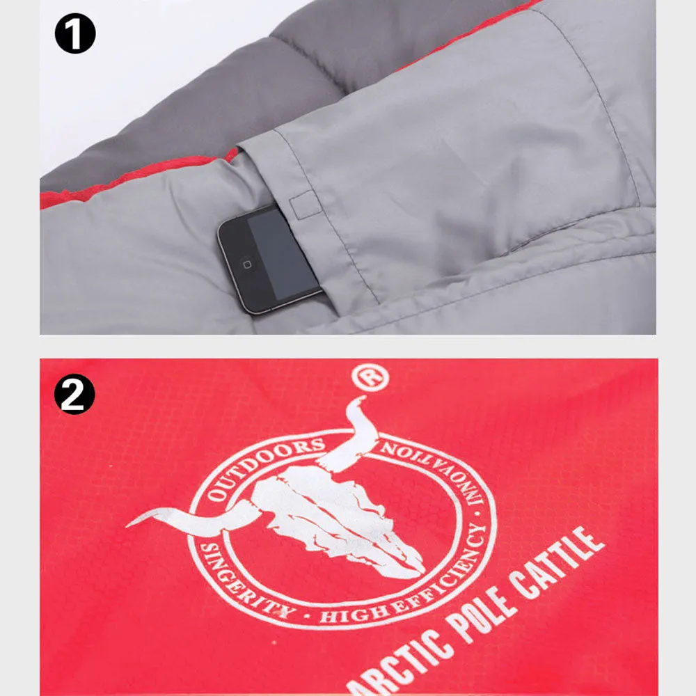 Outdoor Camping Envelope Sleeping Bag Thermal Tent Hiking Winter Single 0°C - red