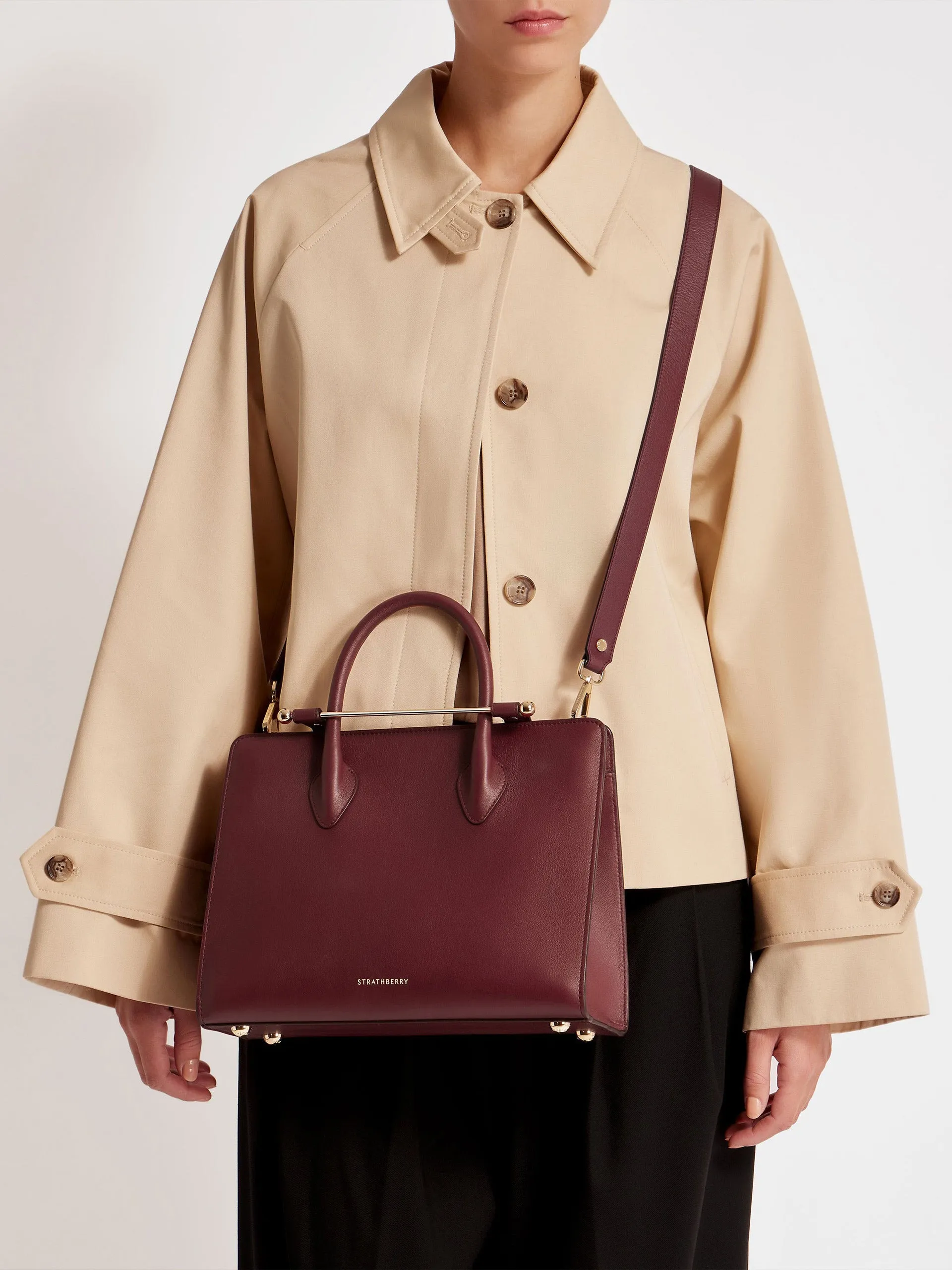 Oxblood The Strathberry midi tote bag