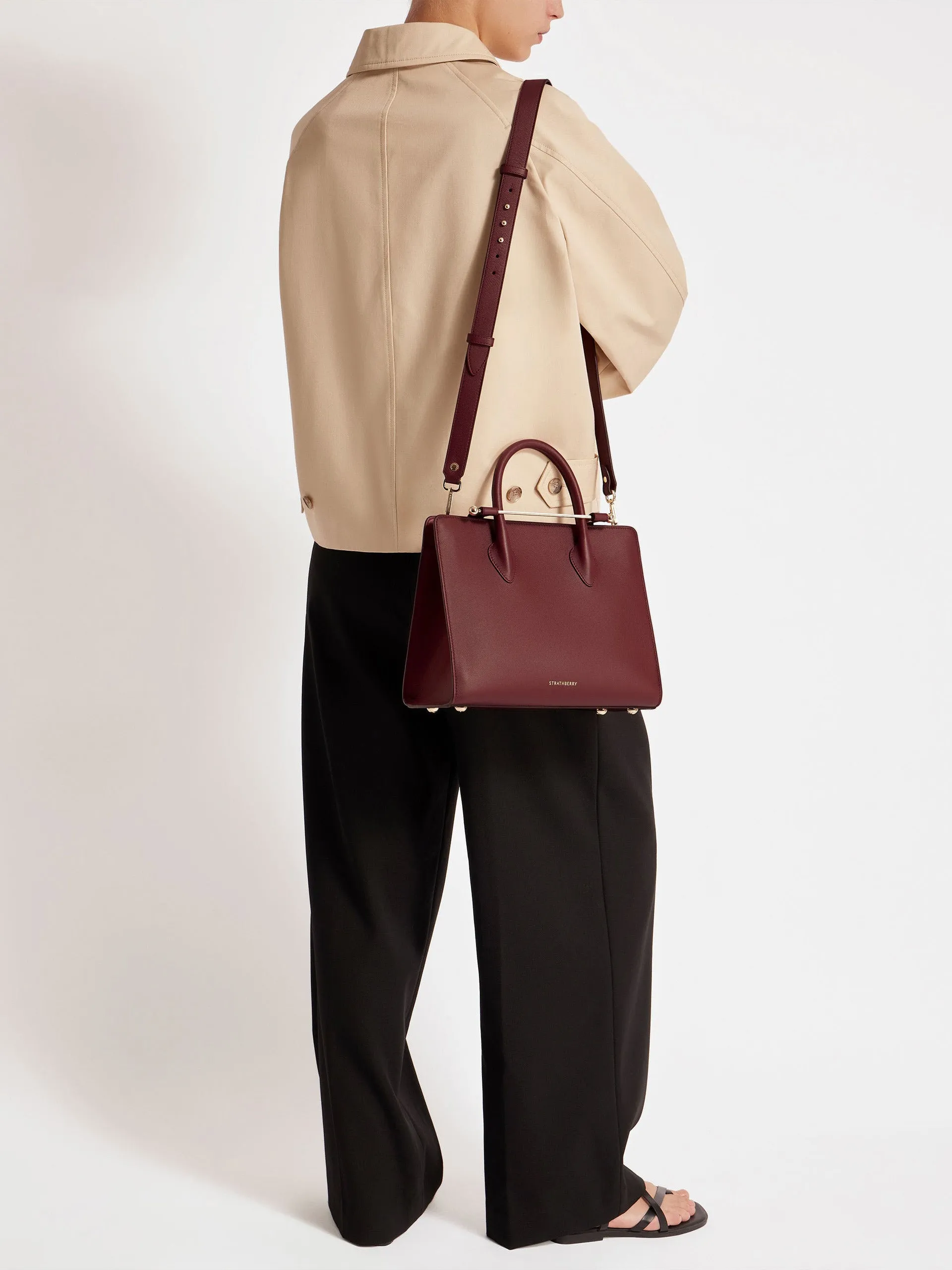 Oxblood The Strathberry midi tote bag