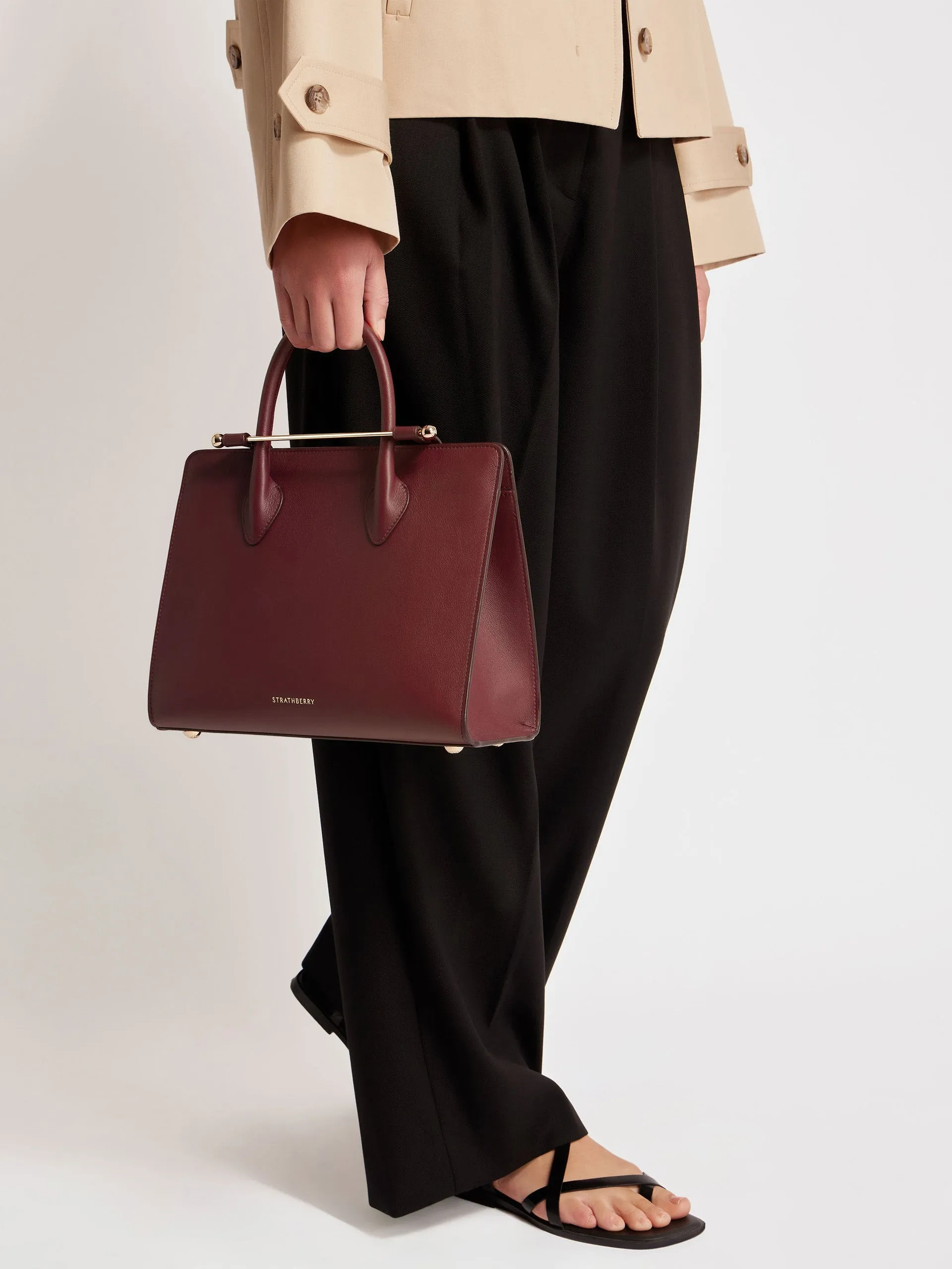 Oxblood The Strathberry midi tote bag