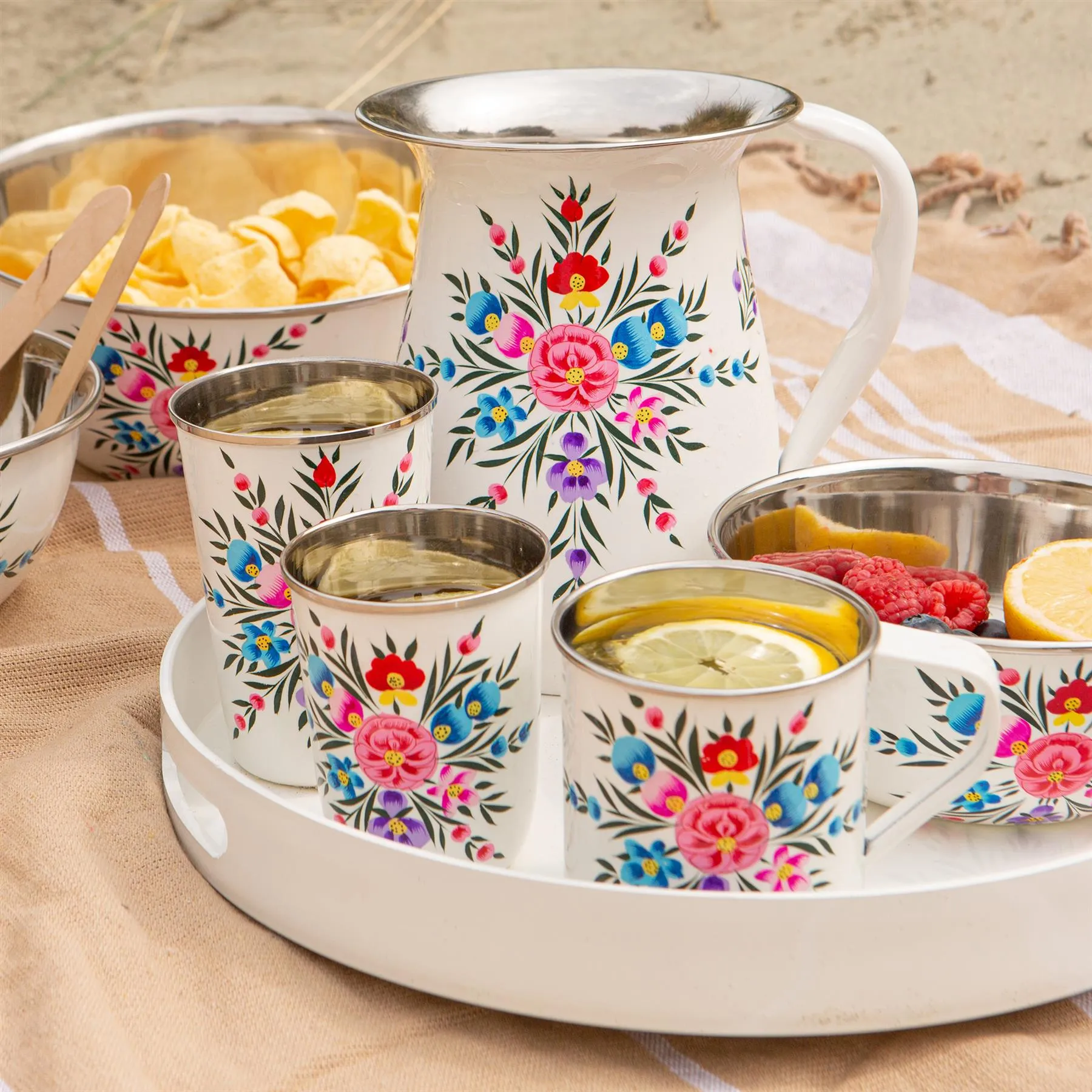 Pansy 450ml Hand-Painted Camping Mug - By BillyCan