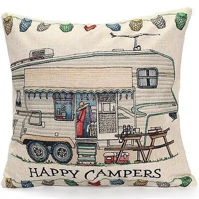 Pillow or pillow case { Camping } Assorted styles! Happy Campers! See my hats and tanks too!