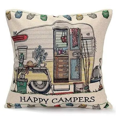 Pillow or pillow case { Camping } Assorted styles! Happy Campers! See my hats and tanks too!