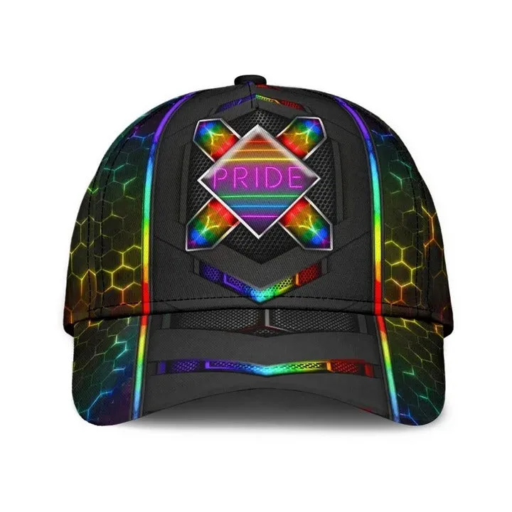Pride Baseball Cap Hat For Gayman Fascinating Lgbt Pride Neon 3D Printing Baseball Cap Hat