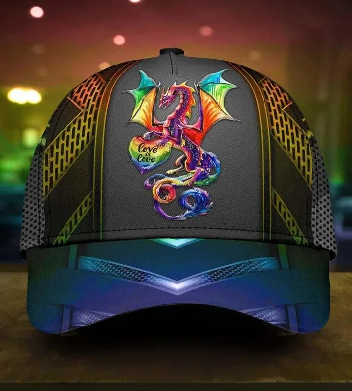 Pride Baseball Cap Hat For Gayman Fascinating Lgbt Pride Neon 3D Printing Baseball Cap Hat