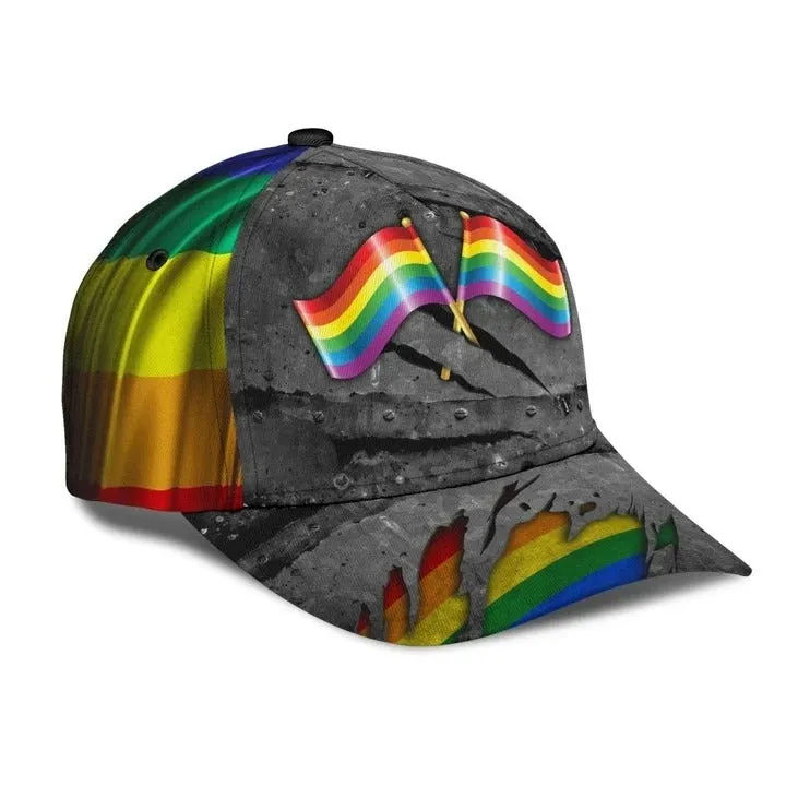 Pride Baseball Cap Hat For Gayman Fascinating Lgbt Pride Neon 3D Printing Baseball Cap Hat