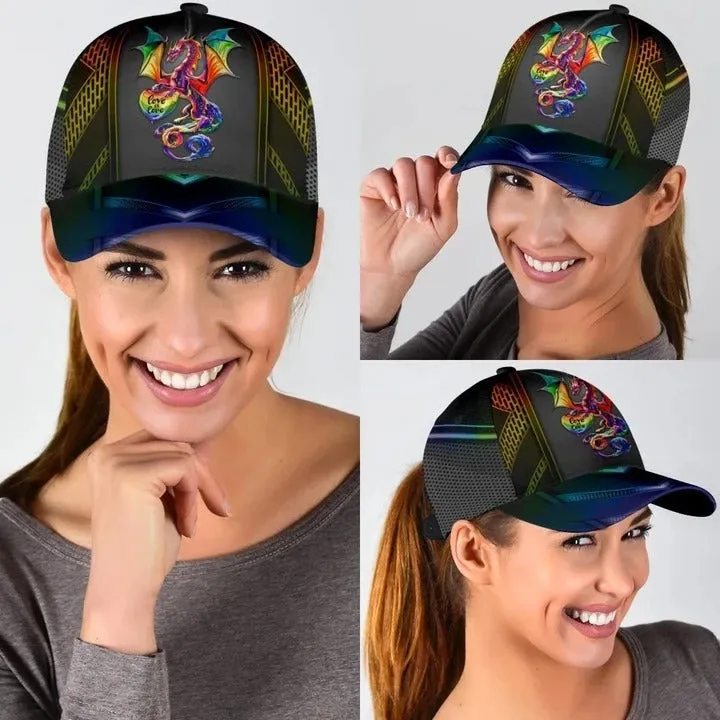 Pride Baseball Cap Hat For Gayman Fascinating Lgbt Pride Neon 3D Printing Baseball Cap Hat