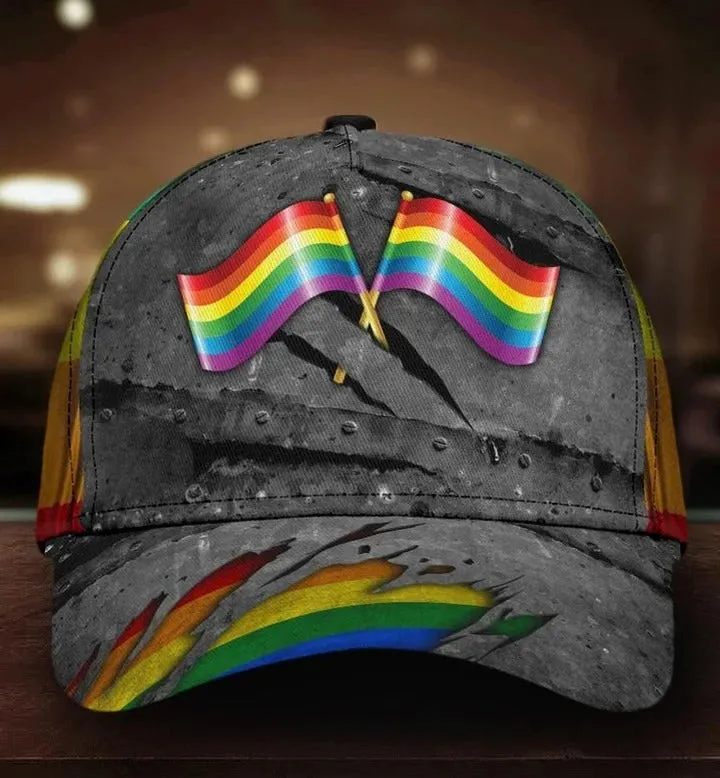 Pride Baseball Cap Hat For Gayman Fascinating Lgbt Pride Neon 3D Printing Baseball Cap Hat