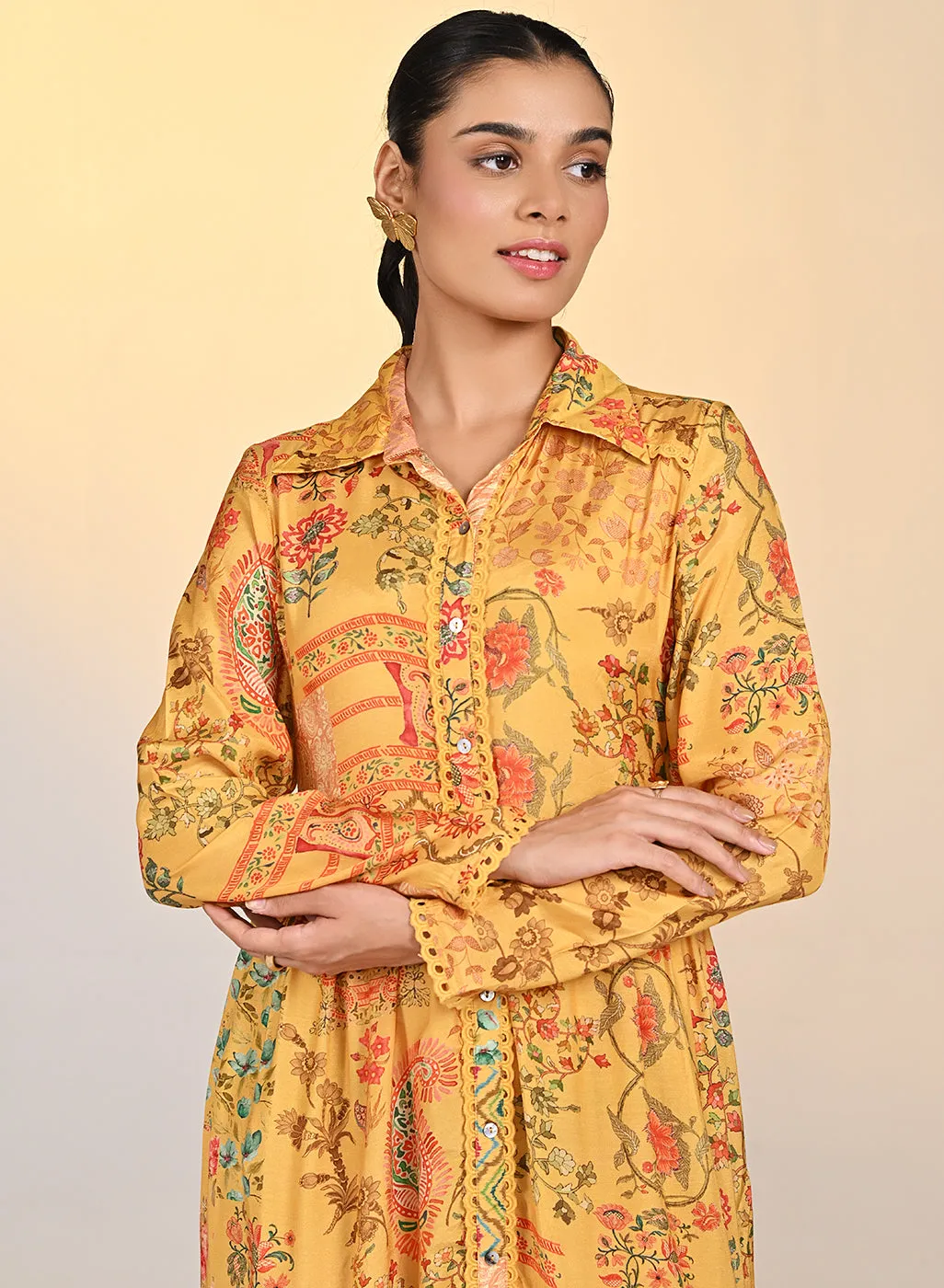 Rang Sunshine Printed Viscose Silk Designer Dress for Women