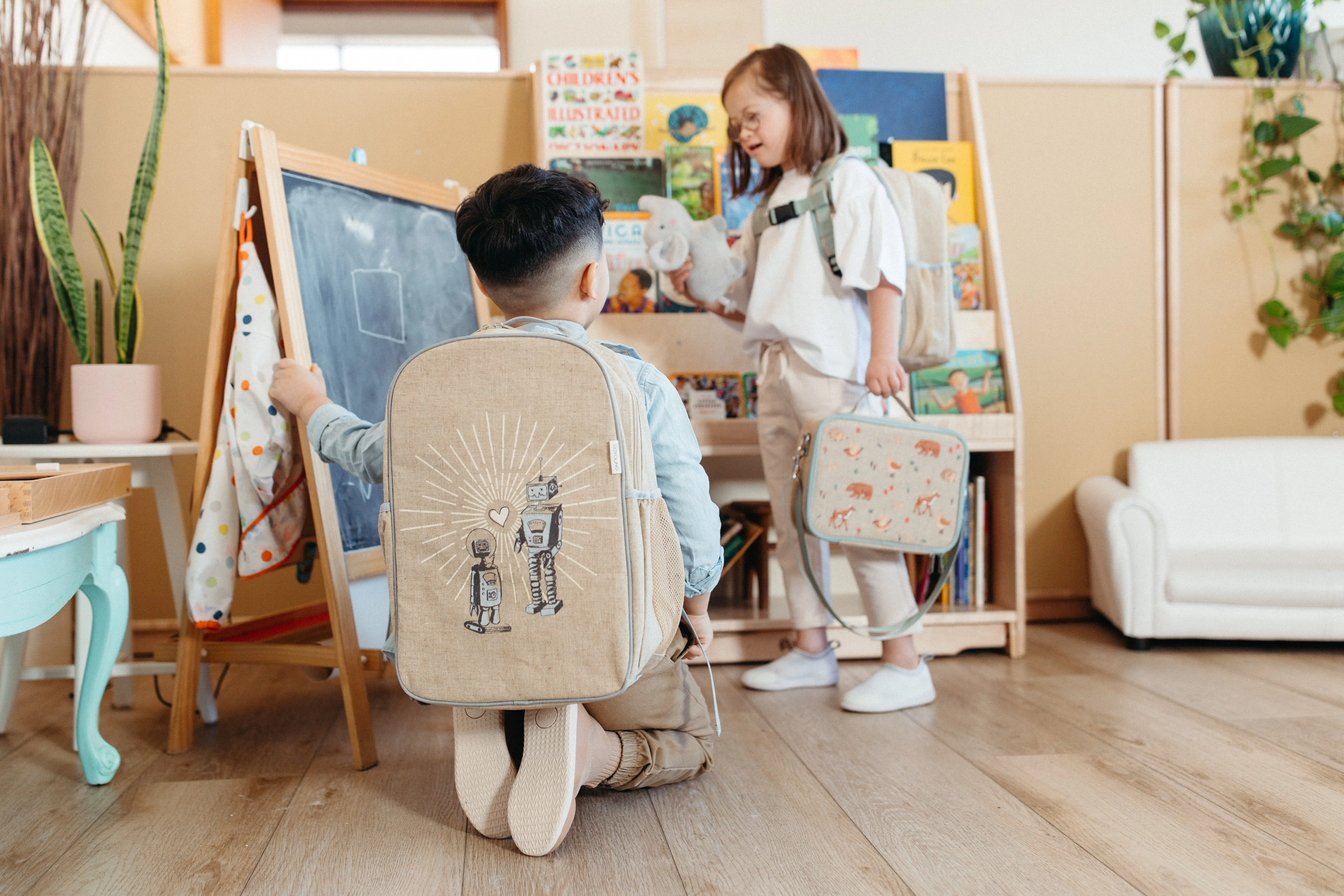 Robot Playdate Grade School Backpack