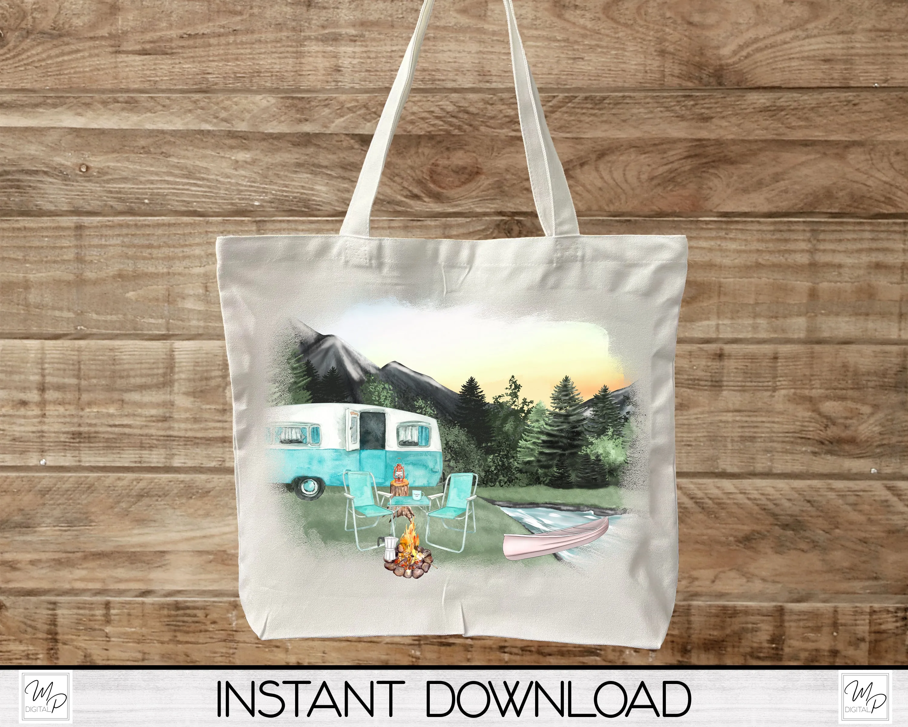 RV Camping PNG Sublimation Design, Digital Download