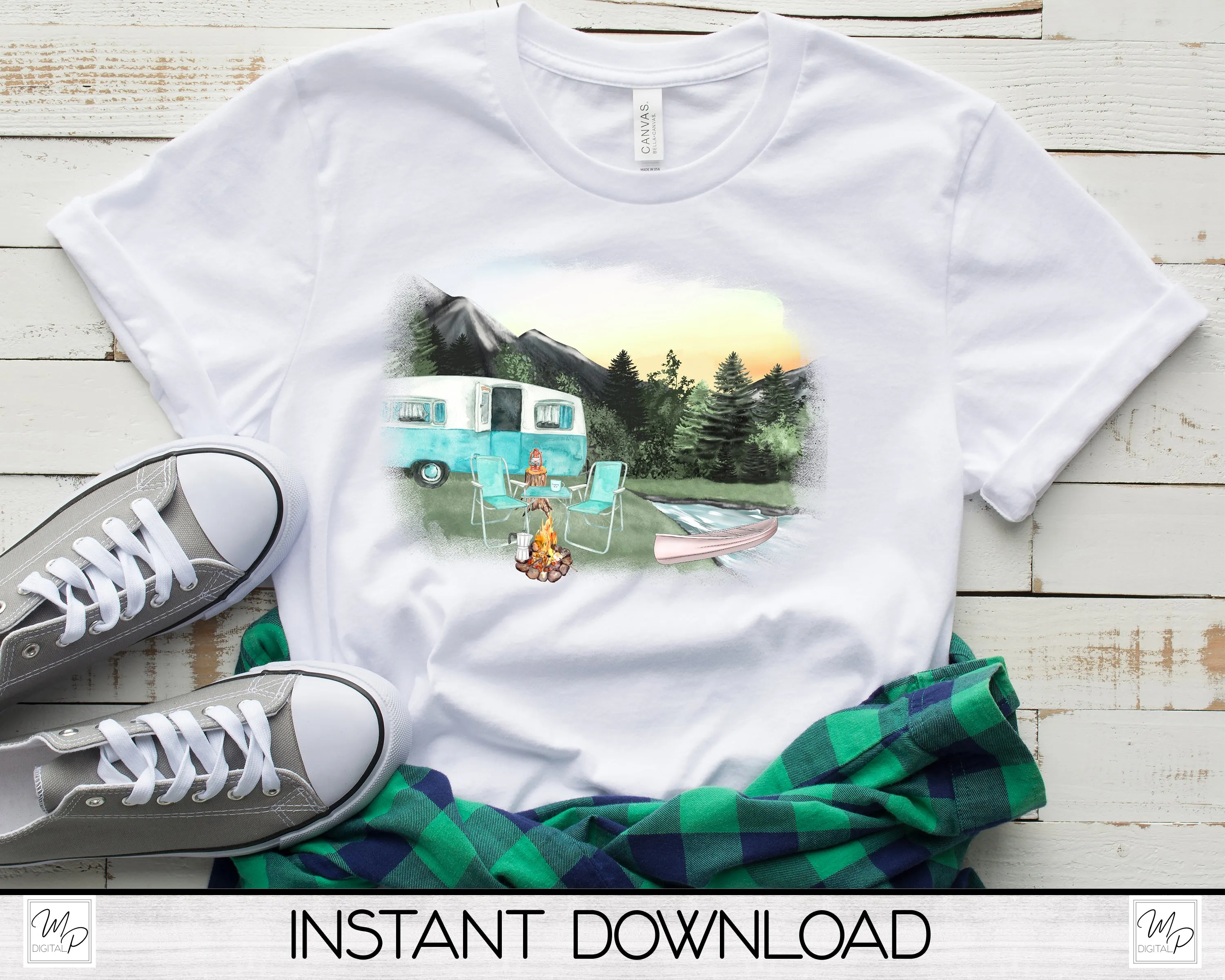 RV Camping PNG Sublimation Design, Digital Download