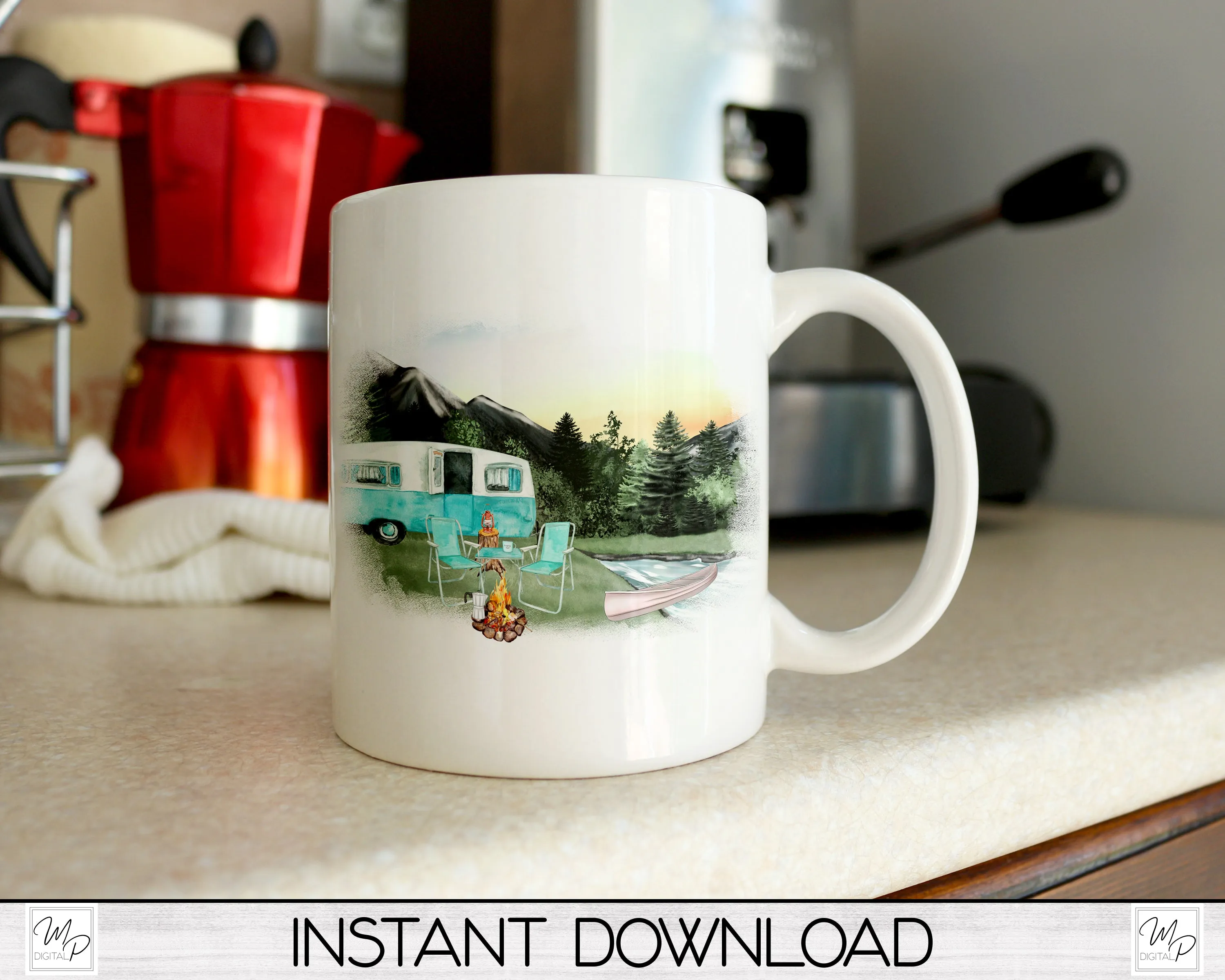 RV Camping PNG Sublimation Design, Digital Download
