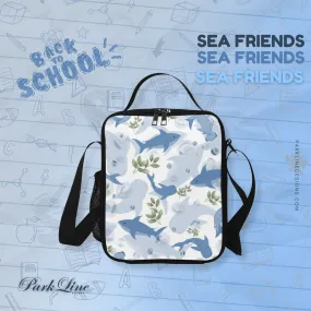 Sea Friends Lunch Bag for Kids - Durable Nylon, Thermal Insulation