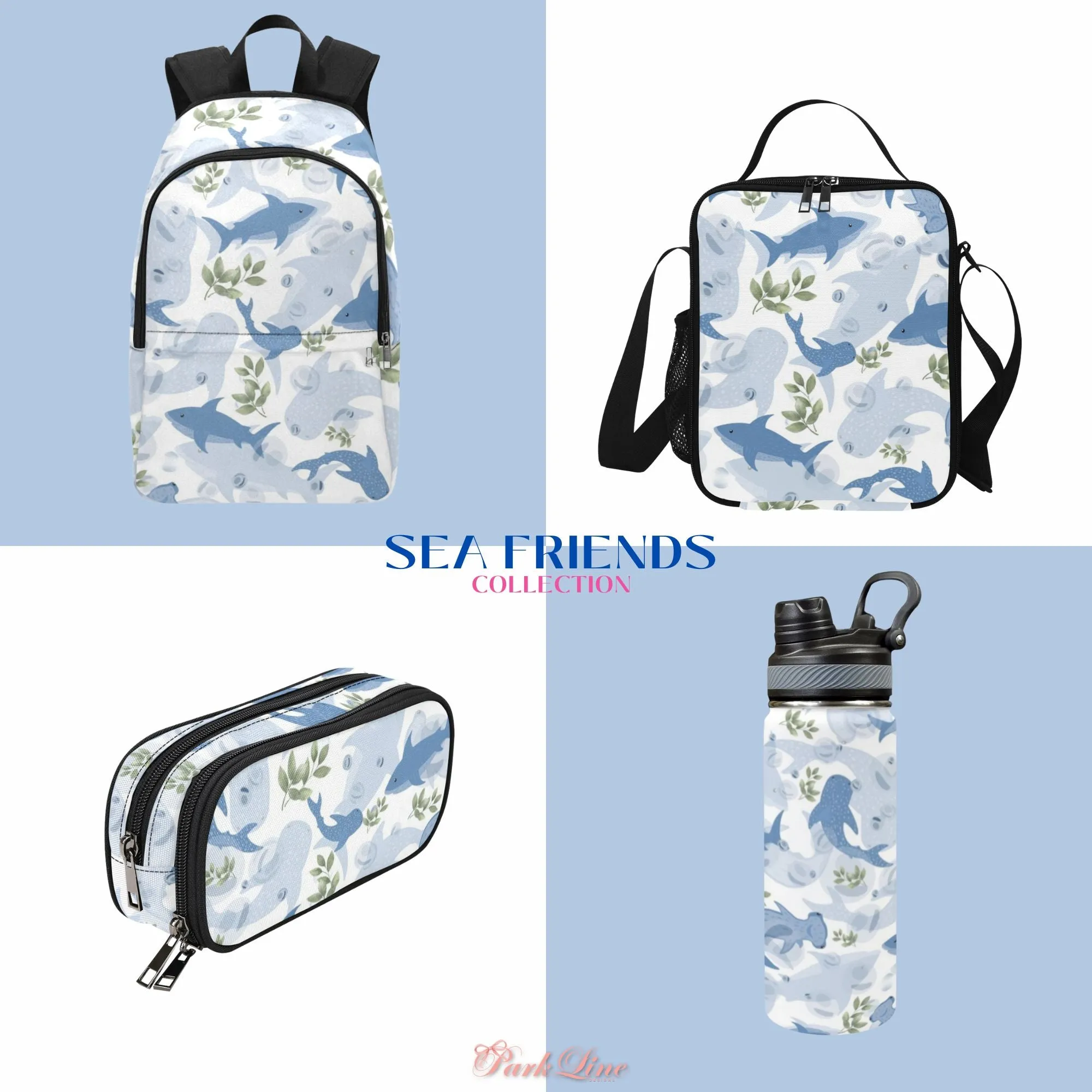 Sea Friends Lunch Bag for Kids - Durable Nylon, Thermal Insulation