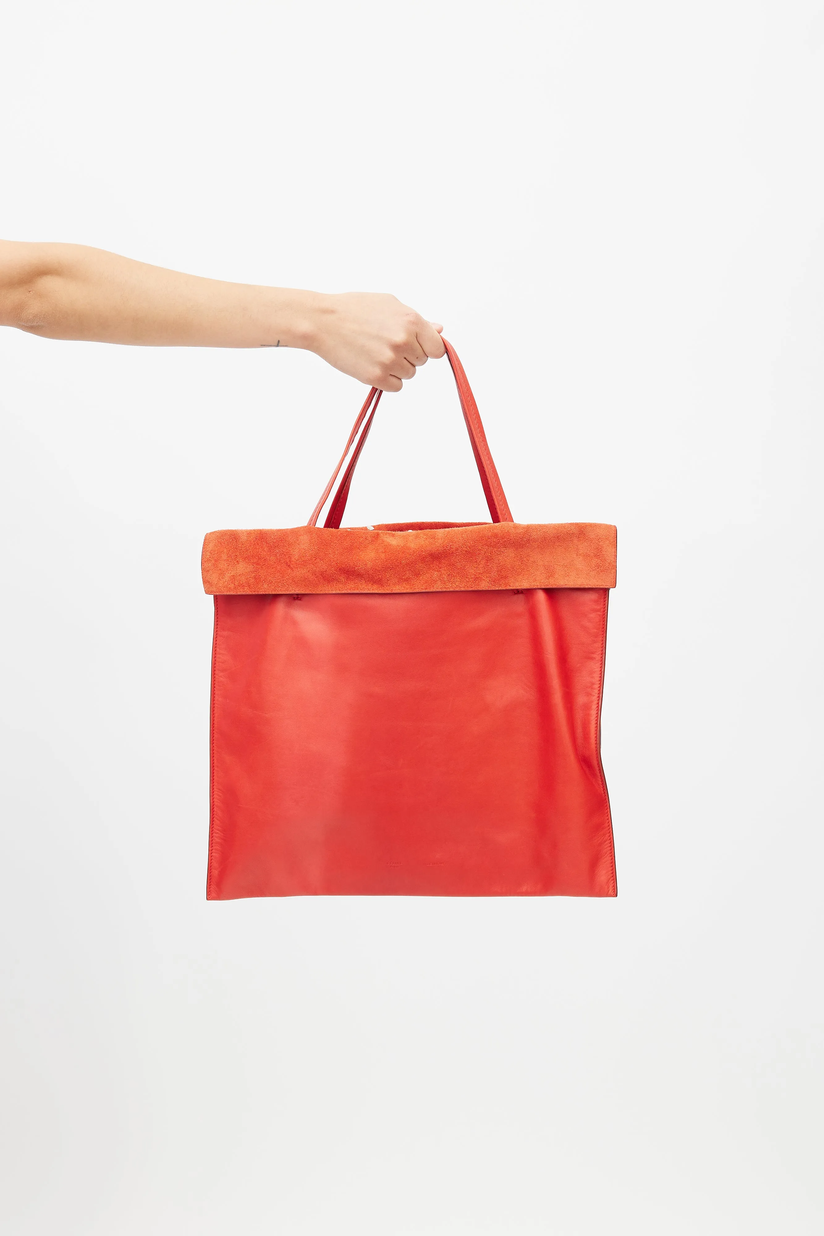 SS 2017 Red & Silver Studded Cabas Tote Bag
