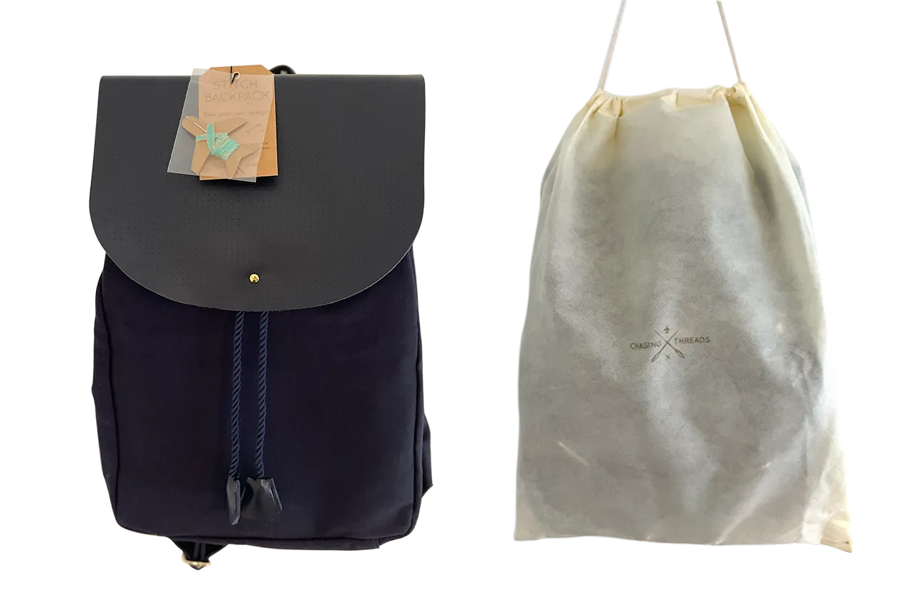 Stitch Backpack - Navy (Vegan)