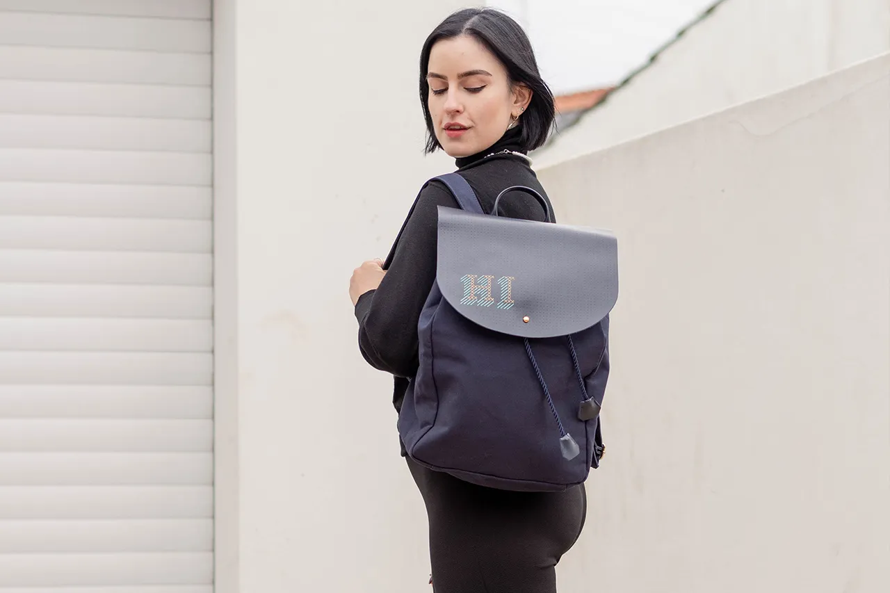 Stitch Backpack - Navy (Vegan)