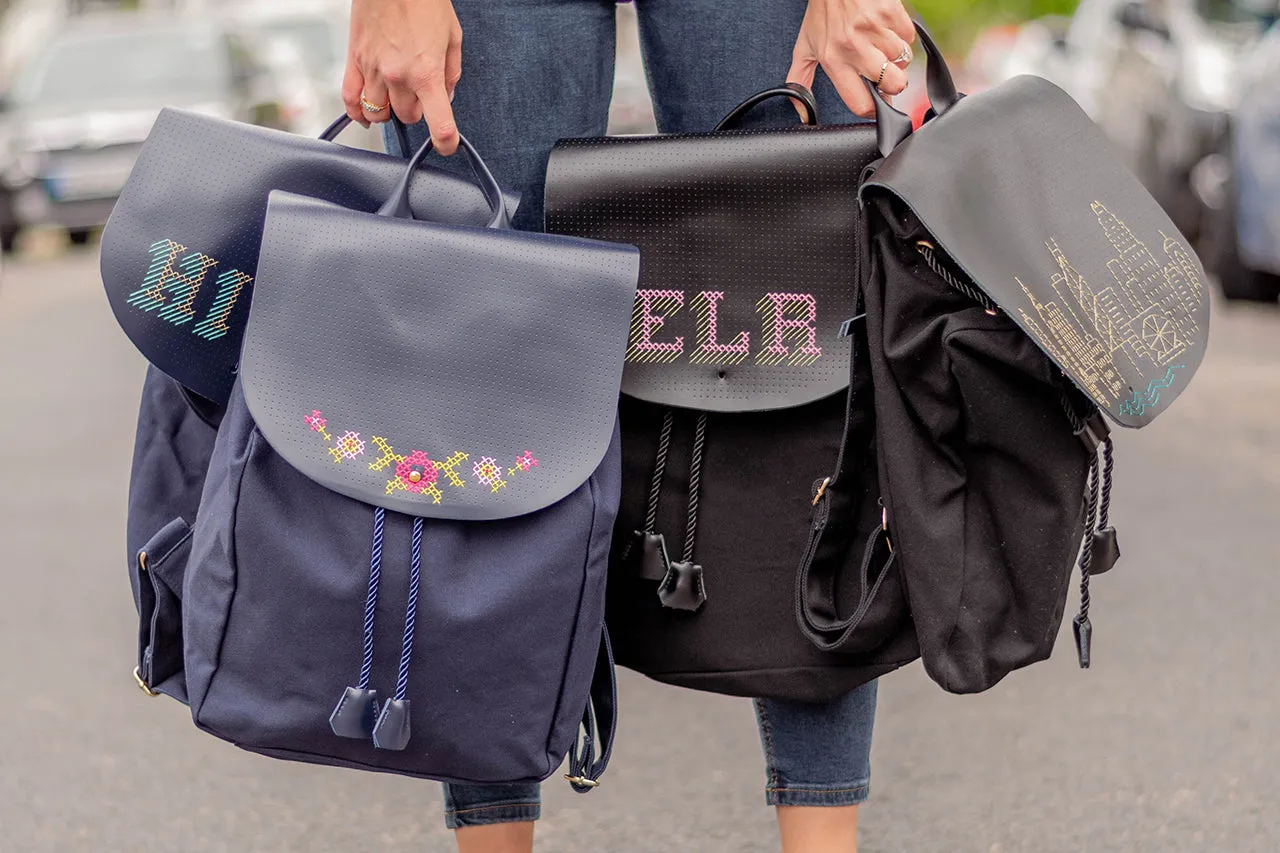 Stitch Backpack - Navy (Vegan)