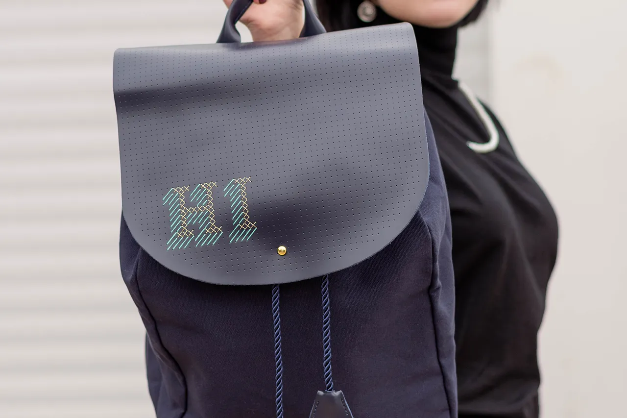Stitch Backpack - Navy (Vegan)