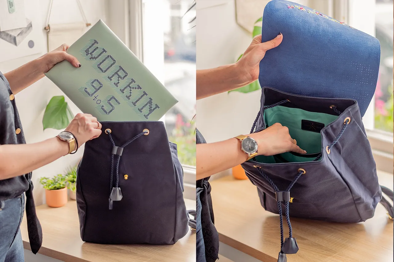 Stitch Backpack - Navy (Vegan)