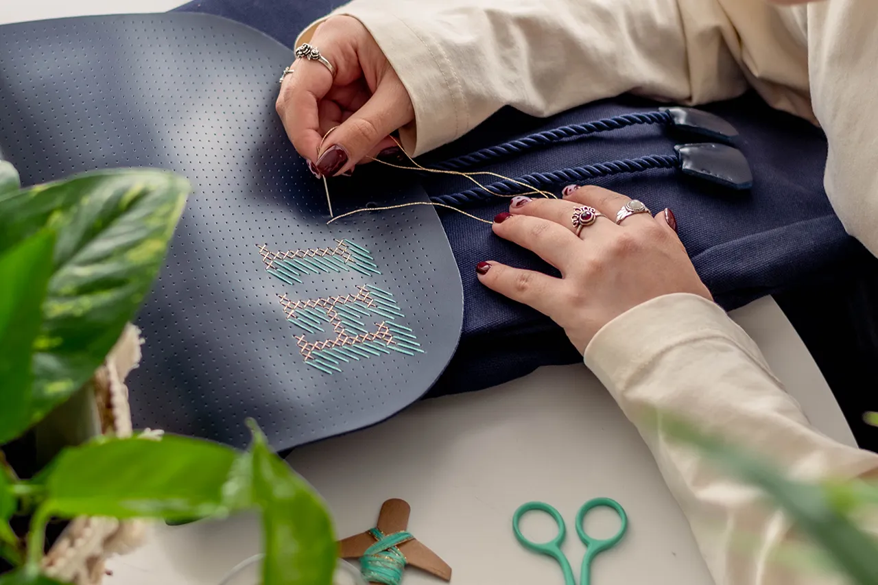Stitch Backpack - Navy (Vegan)