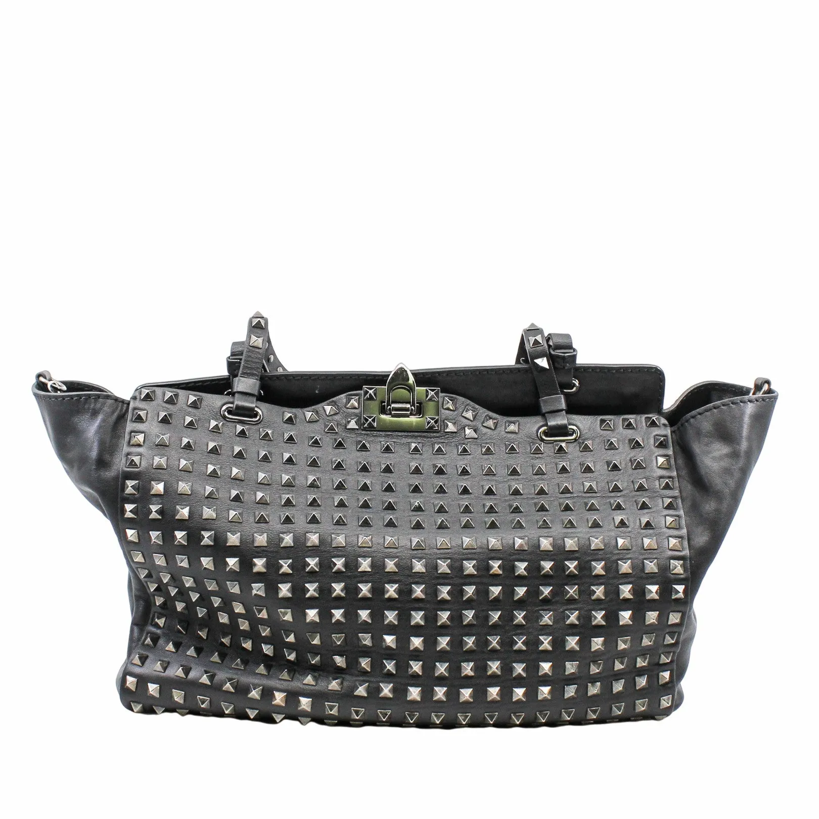 Studded Rockstud Tote Black