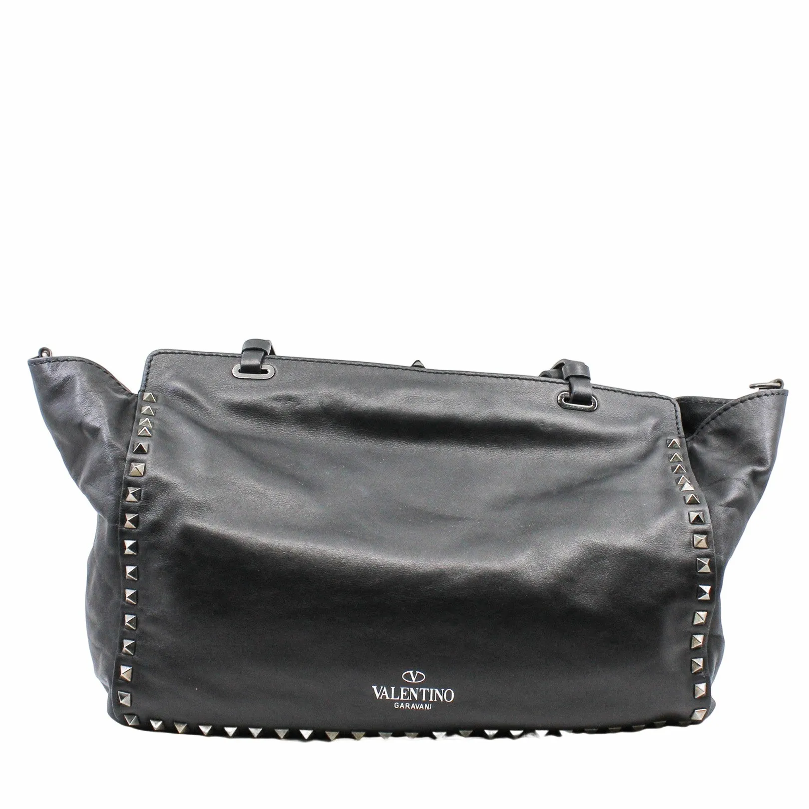 Studded Rockstud Tote Black