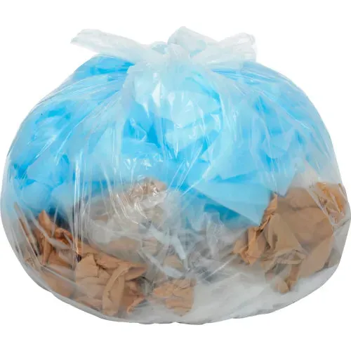 Super Duty Clear Trash Bags - 55 to 60 Gal, 2.5 Mil, 75 Bags/Case