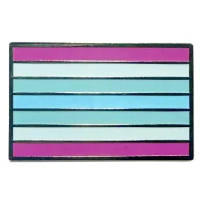 Transmasculine Pride Flag Silver Metal Rectangle Lapel Pin Badge