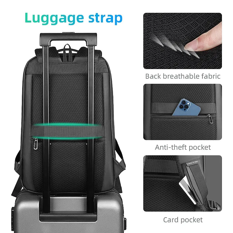 Ultra Slim Laptop Backpack for Work Casual Business Travel Bag with USB Charging Port