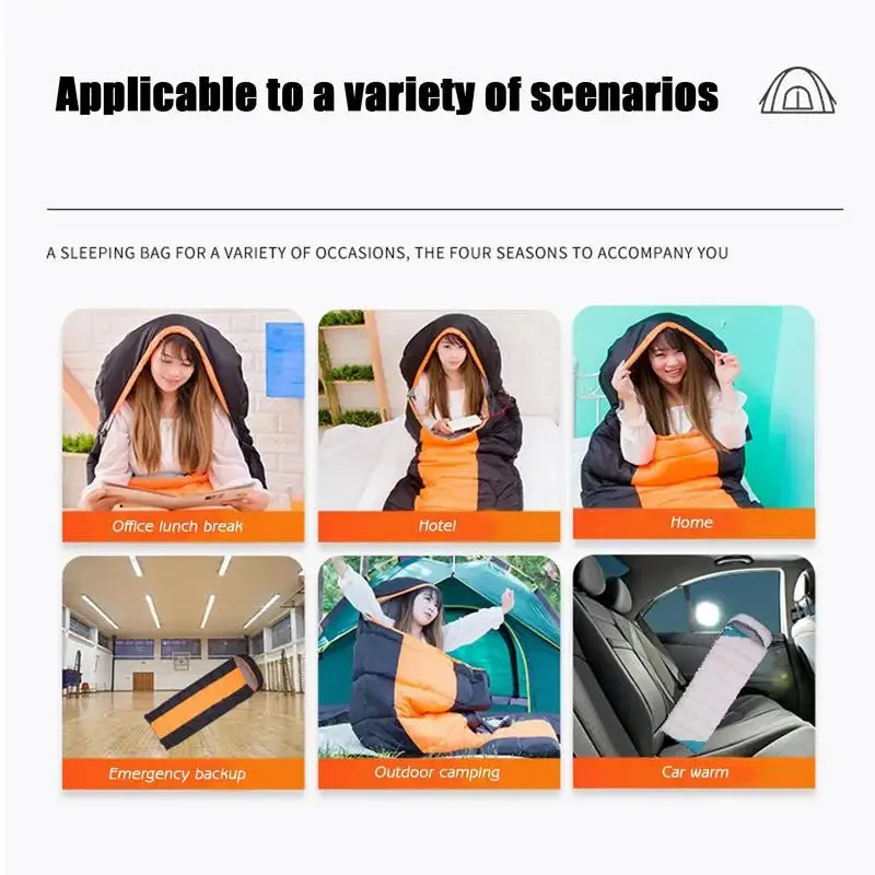 universal Zone 4 Heating sleeping bag Camping sleeping bag Portable charging heating sleeping bag  Type-c/usb Power supplies