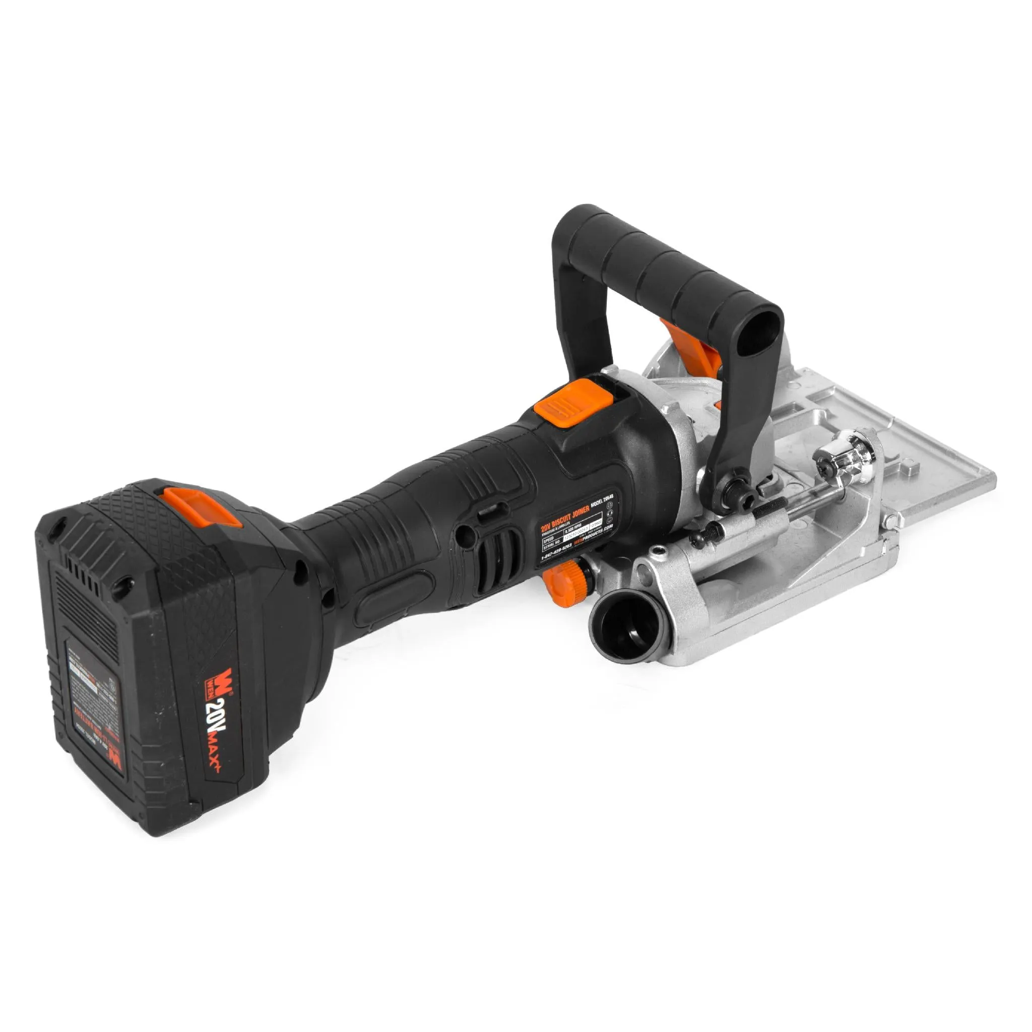WEN 20648 Cordless Plate and Biscuit Joiner Kit with 20V Max 4.0Ah Battery and Charger