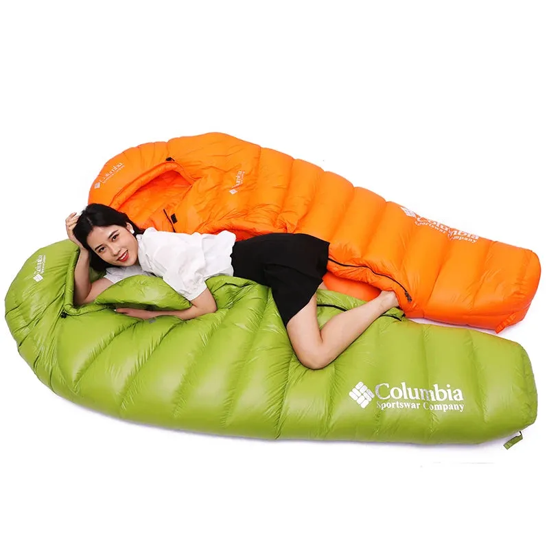Winter Outdoor Mummy Duck Down Ultralight Camping Sleeping Bags 4 Seaon Hiking Waterproof Nylon Snowbird Travel Sleeping Bags