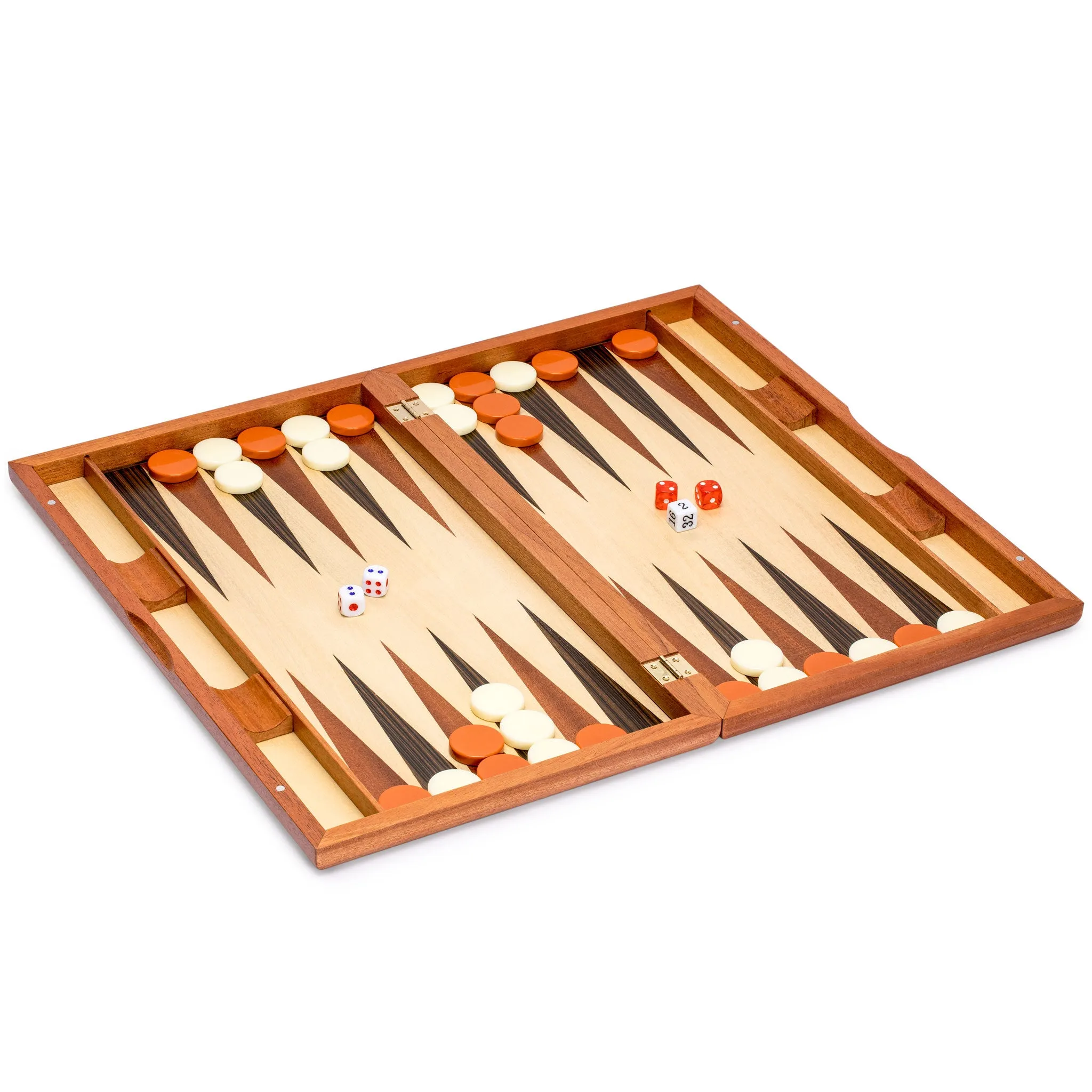 Wooden Inlaid Backgammon Game Set - Pasadena - 19"