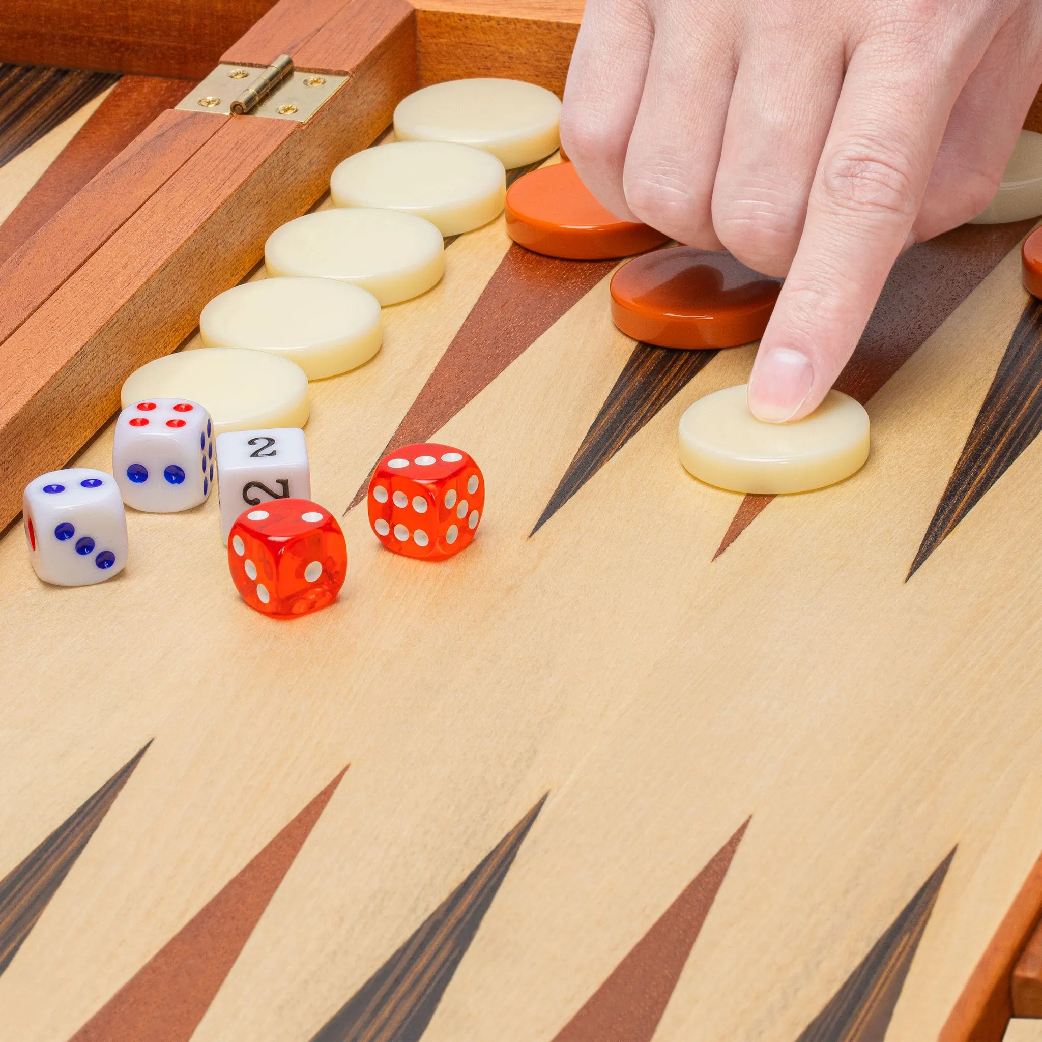 Wooden Inlaid Backgammon Game Set - Pasadena - 19"